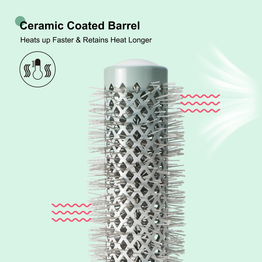 Professional 1.26in Round Hair Brush in Mint Green and White