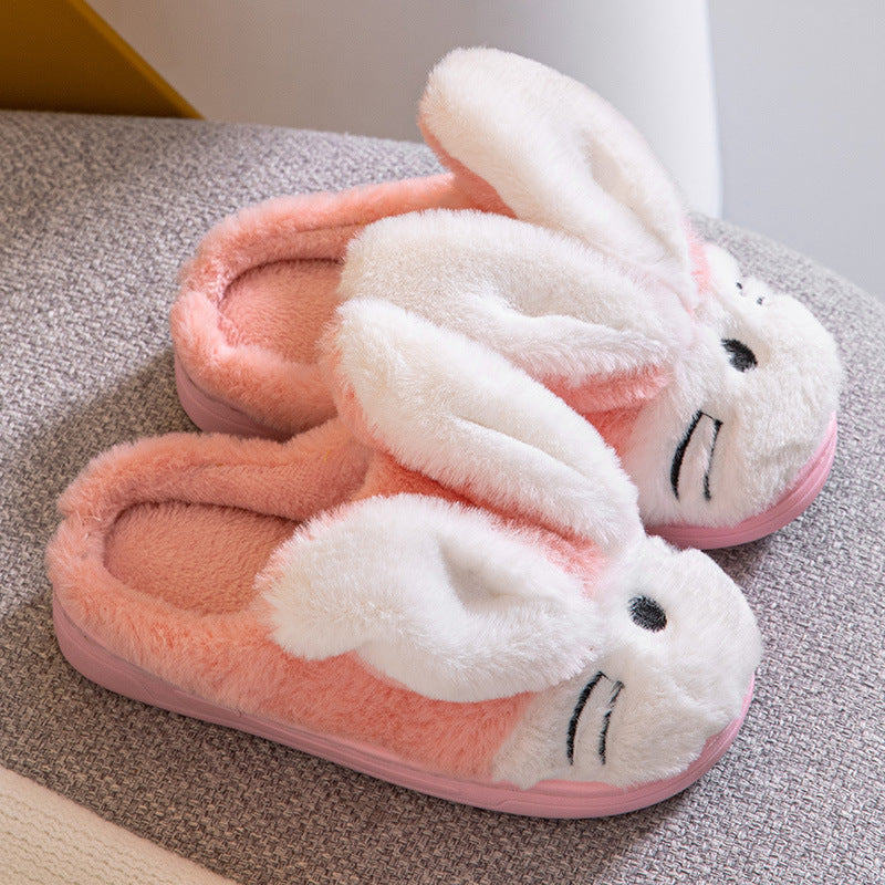 Kawaii Bunny Plush Slippers: Warm Fuzzy Faux Fur House Slides