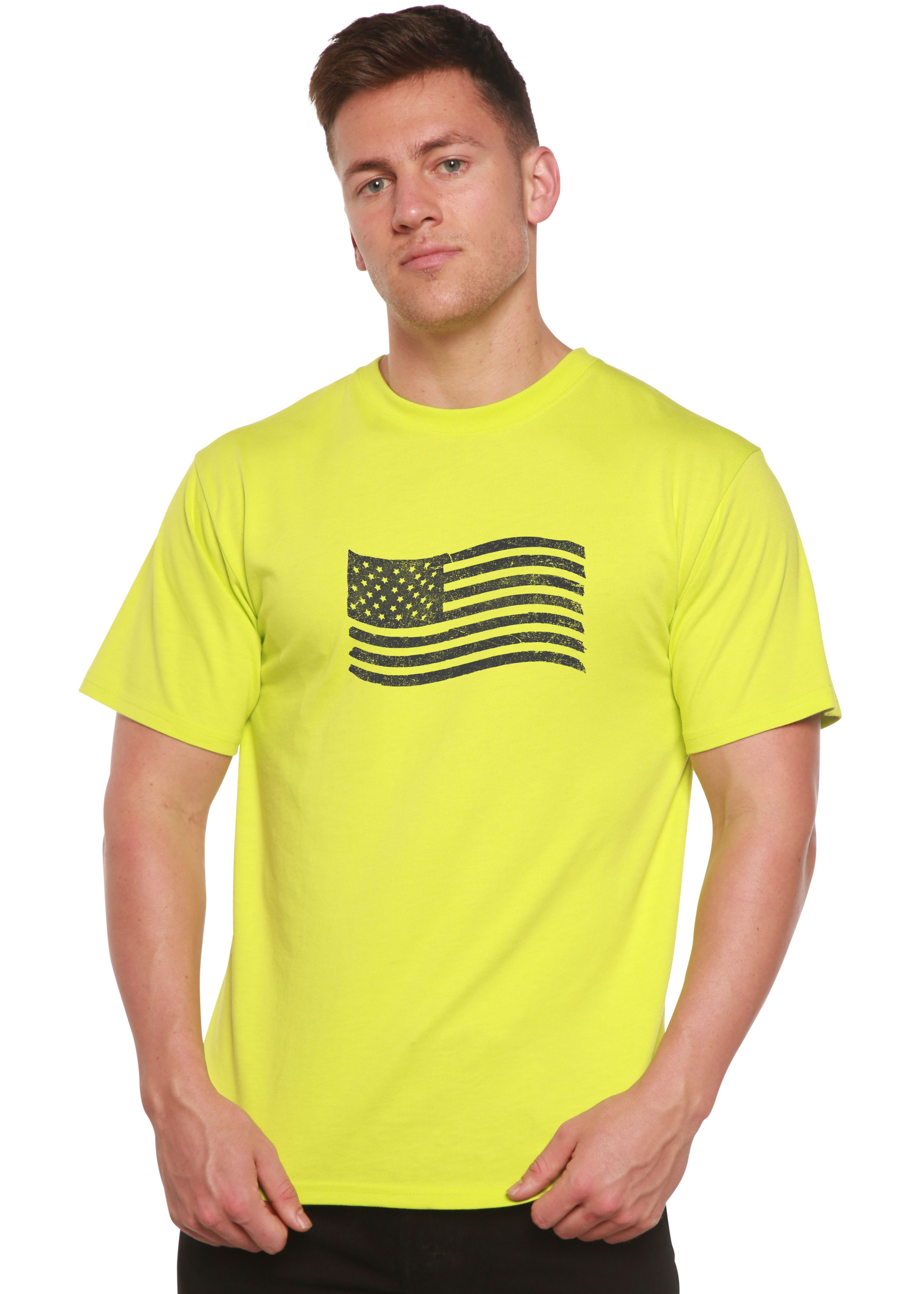 American Flag Men's Bamboo Short Sleeve Graphic T-Shirt