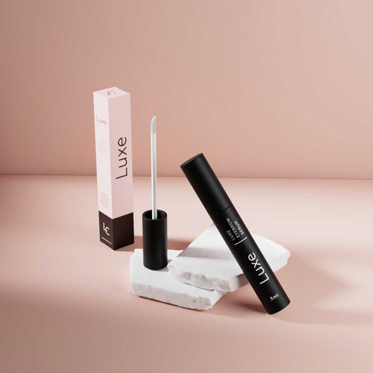 Black and Pale-Pink Eyebrow Growth Serum for Thicker, Fuller Brows