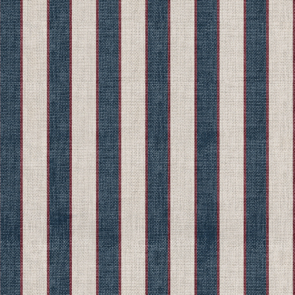 Dallas Striped Removable Wallpaper in Navy and Maroon