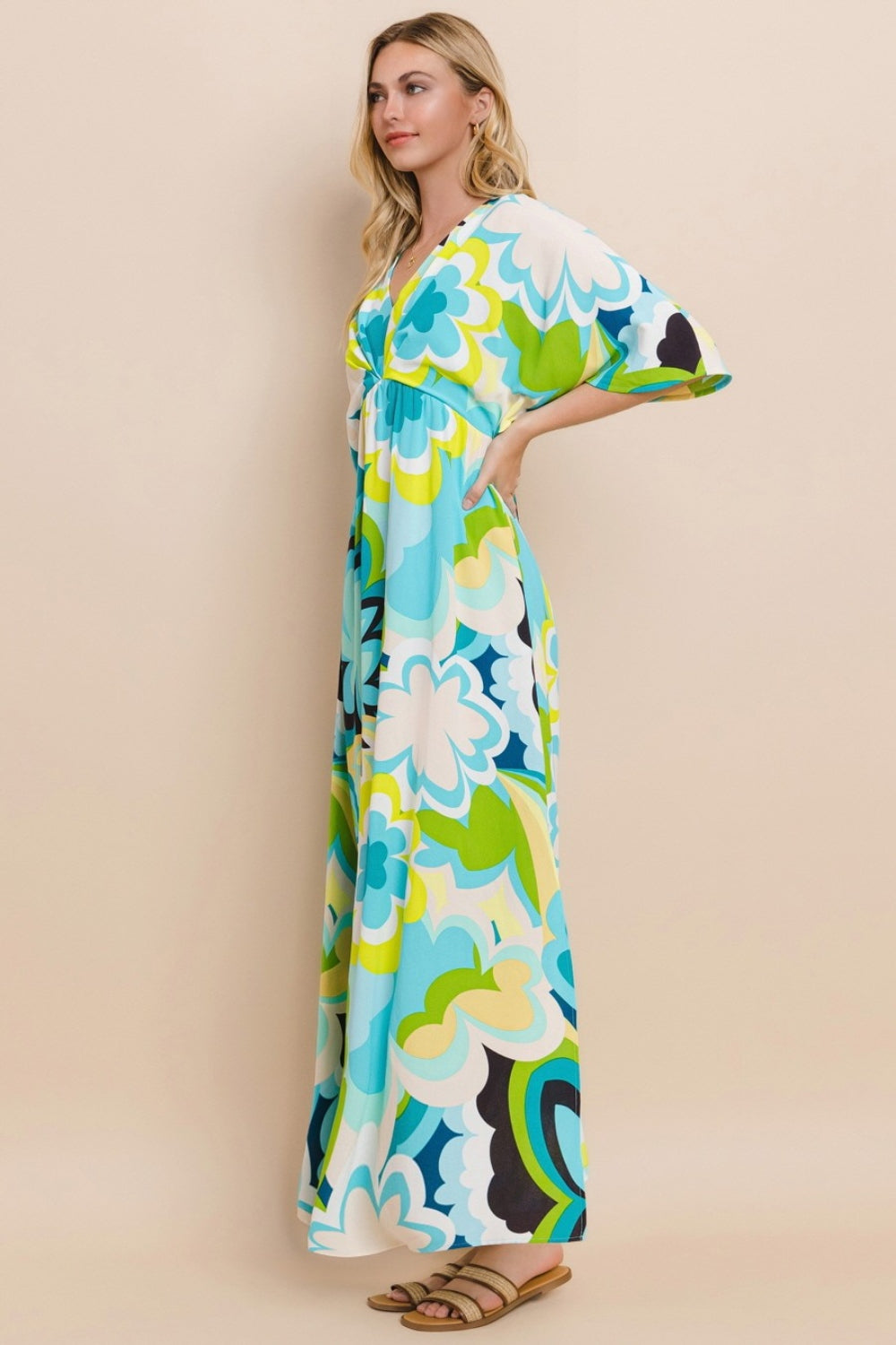 Floral Printed Slit Maxi Dress in Summer Styles