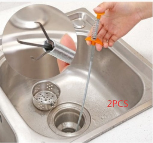60CM Drain Clog Remover Spring Sewer Dredger for Sink Hair Removal