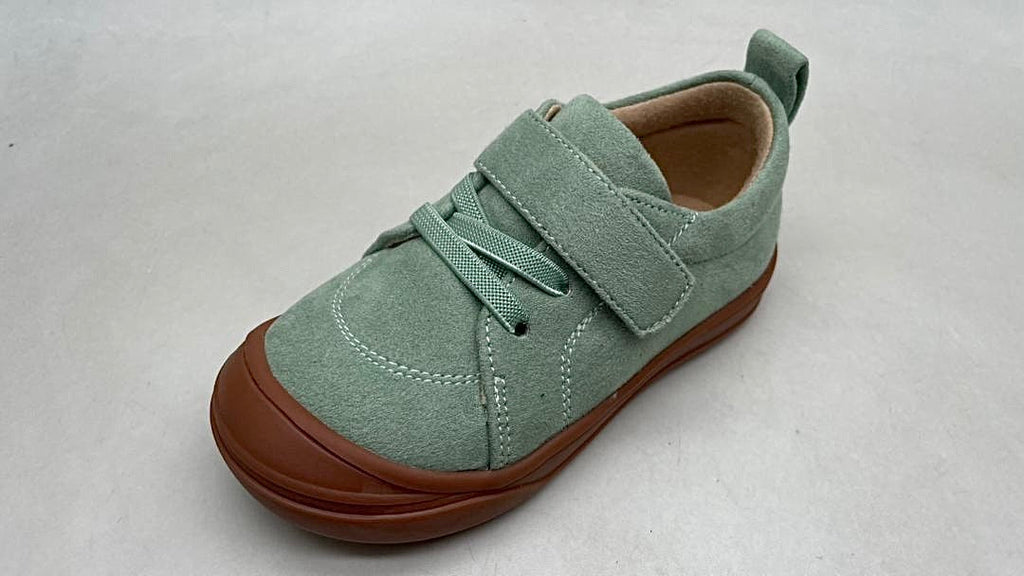 Pre-Order Moss Barefoot Kids Sneakers – Suede Leather, Flexible Sole, Velcro Closure