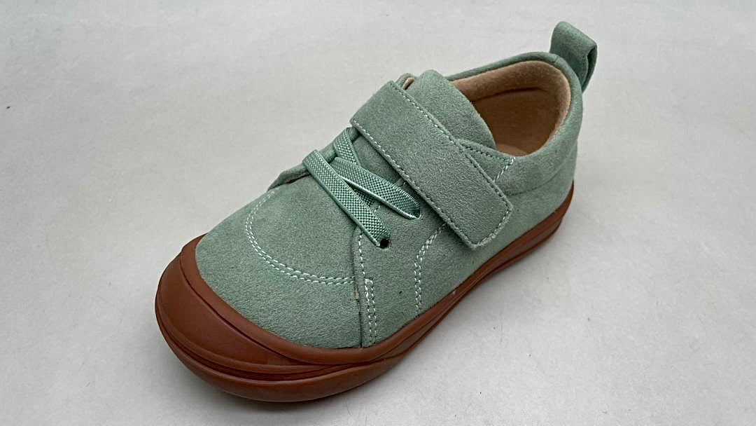Pre-Order Moss Barefoot Kids Sneakers – Suede Leather, Flexible Sole, Velcro Closure