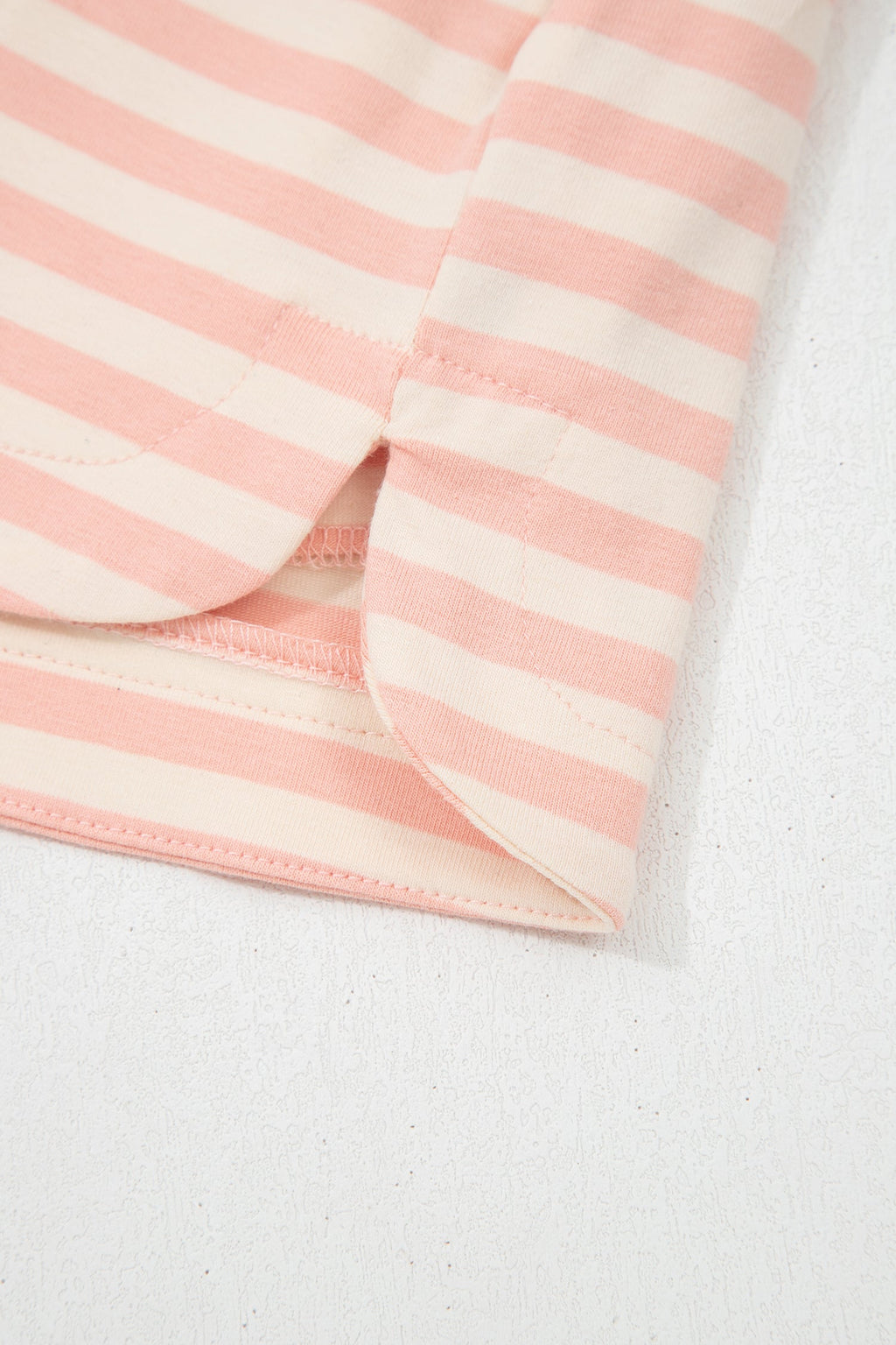 Adelina Stripe Contrast Loose Tee and Matching Shorts Summer Set