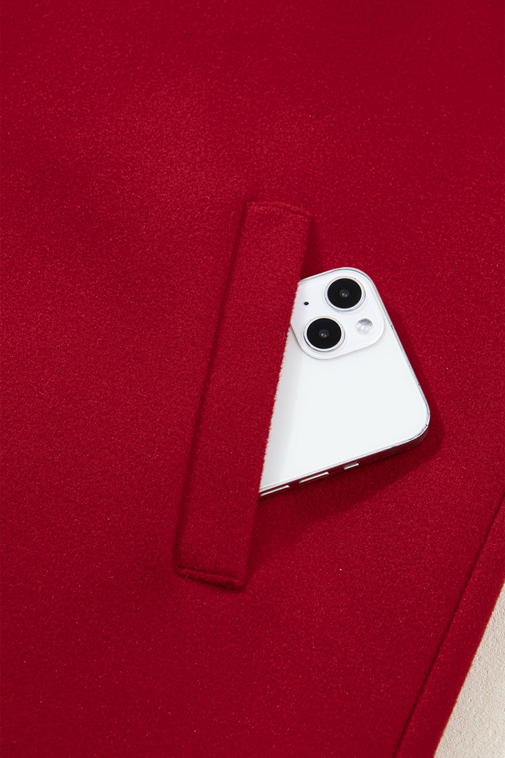 Racing Red Contrast Cuffed Drop Shoulder Zip up Tunic Hoodie