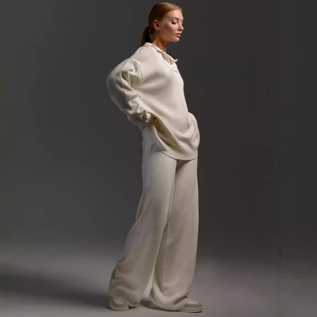 Women’s Two-Piece Set Loose Collar Sweater and Coordinating Pants - Image 3