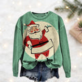 Women's Santa Graphic Crew-Neck Christmas Pullover