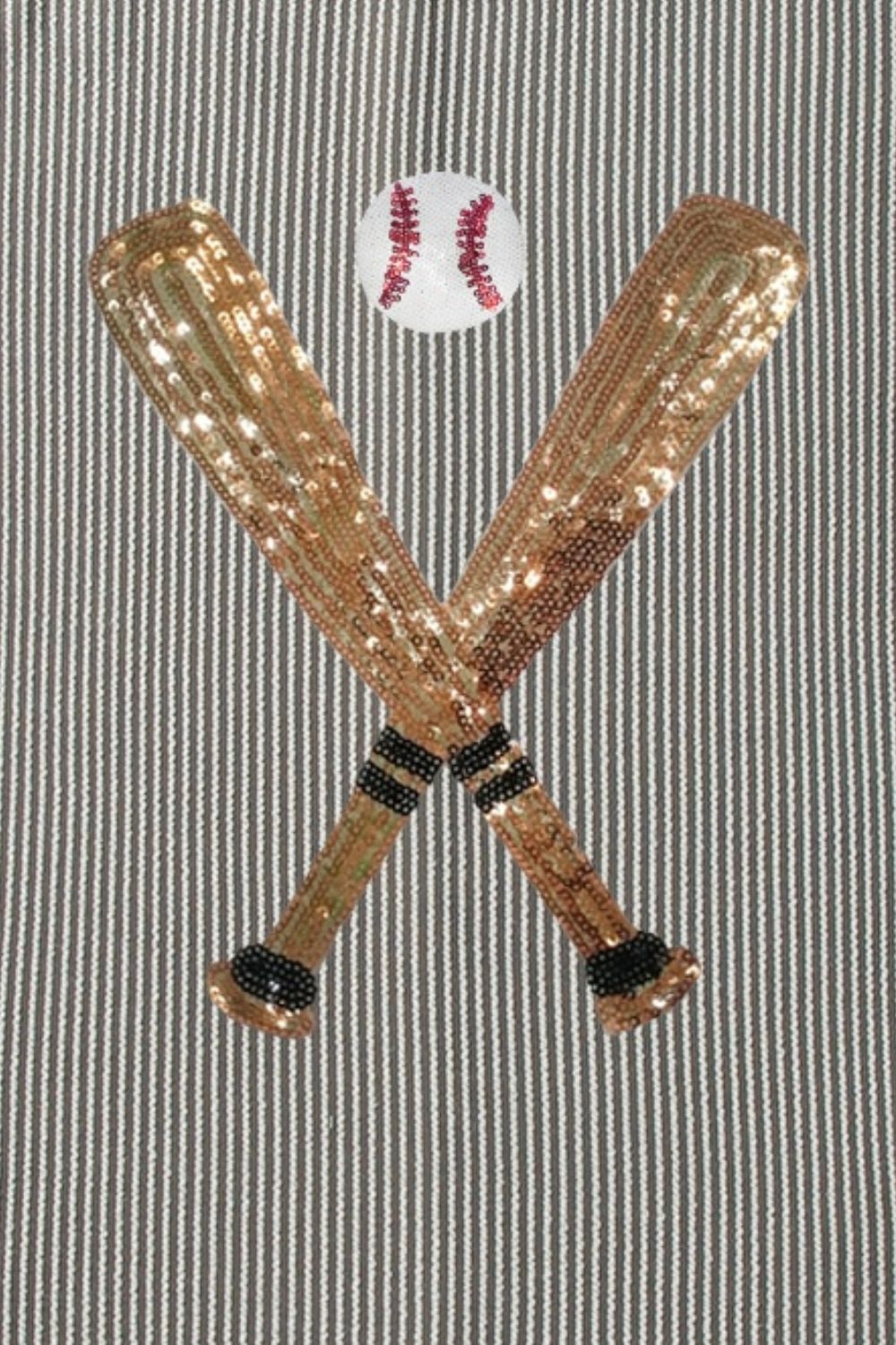 Sequin Baseball Shirt - Sequin Baseball Round Neck Short Sleeve T-Shirt