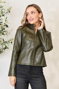 Classic Girls Zip-Up Jacket with Stand Collar for Everyday Wear