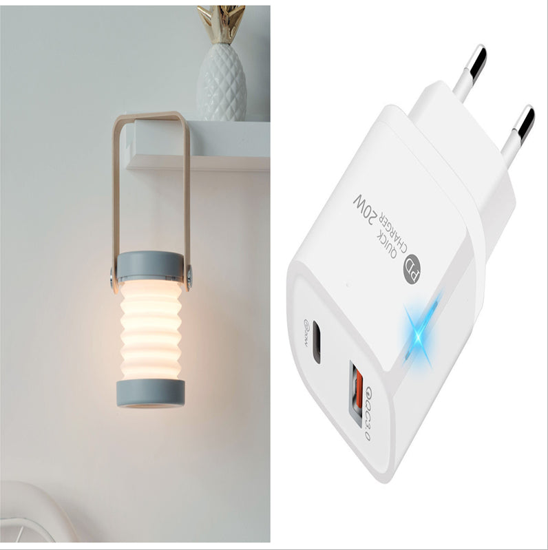 Foldable LED Lantern Lamp - Portable Touch Dimmable Reading Light