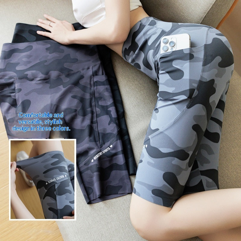 Camouflage Shark Slim-Fit Yoga Pants – Multi-Length Leggings