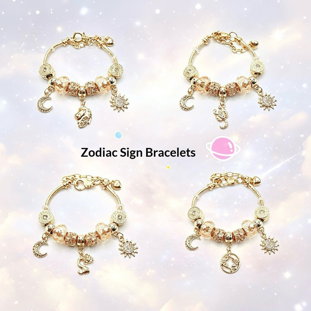 Golden Twelve Zodiac Sign Bracelet
