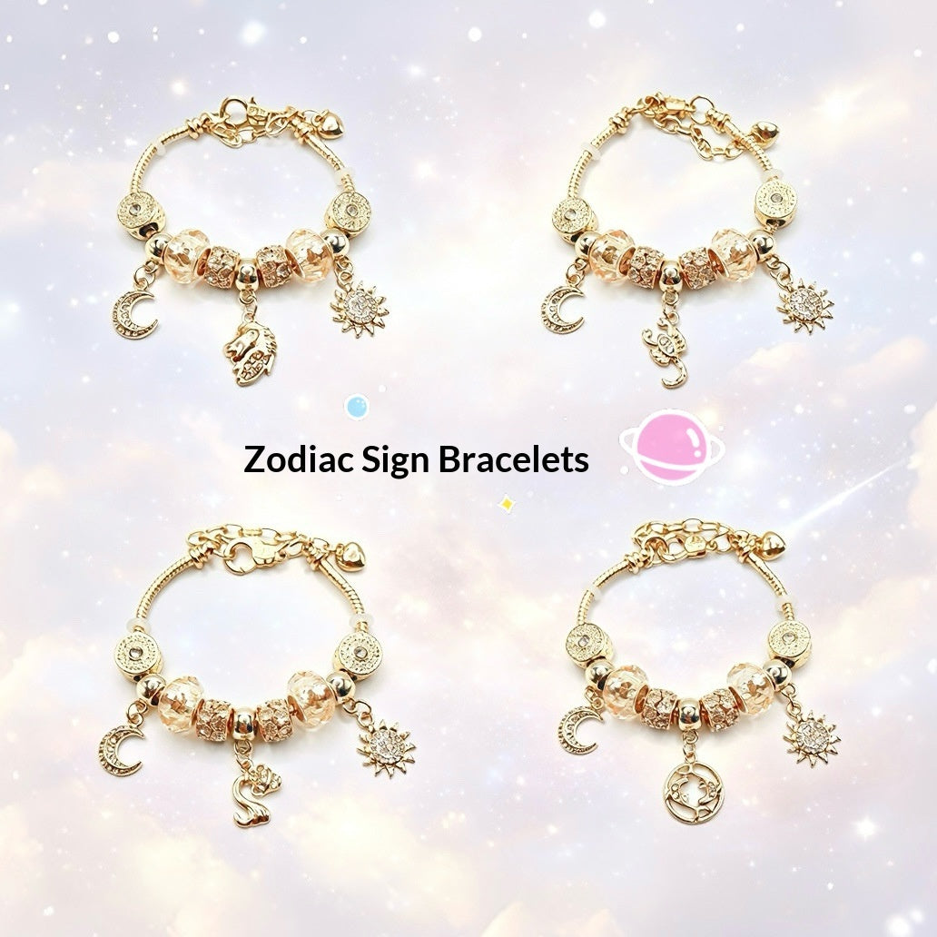 Golden Twelve Zodiac Sign Bracelet