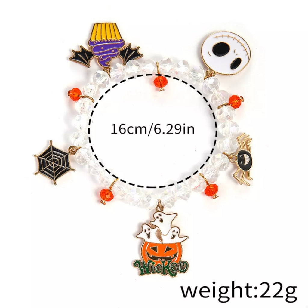 Halloween Beaded Charm Bracelet