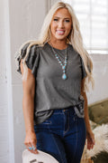 Yasmin Layered Ruffle Short Sleeve Top for Women