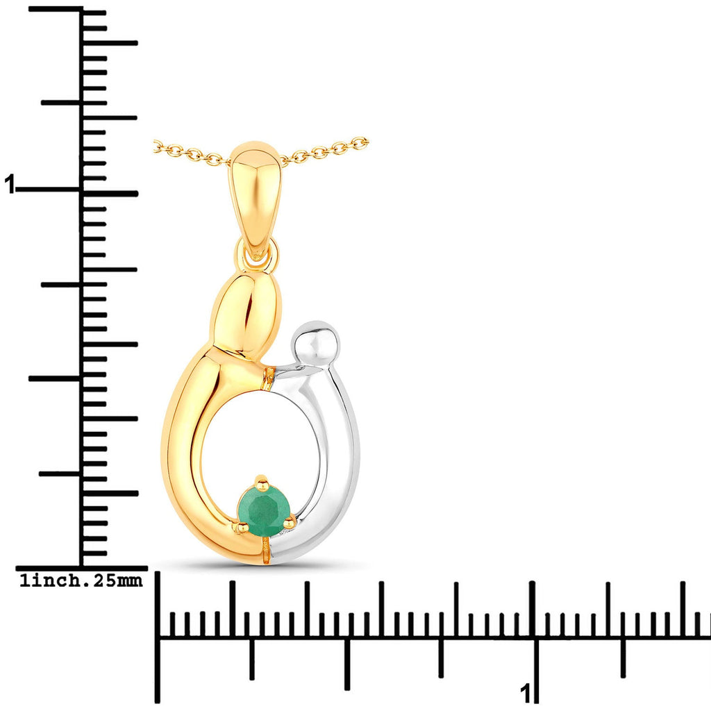 0.17 Carat Genuine Emerald .925 Sterling Silver Pendant