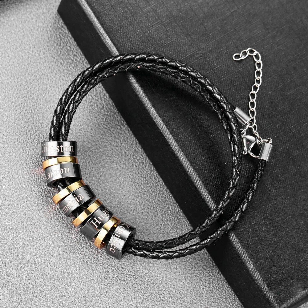 Men's Braided Leather Cord Bracelet