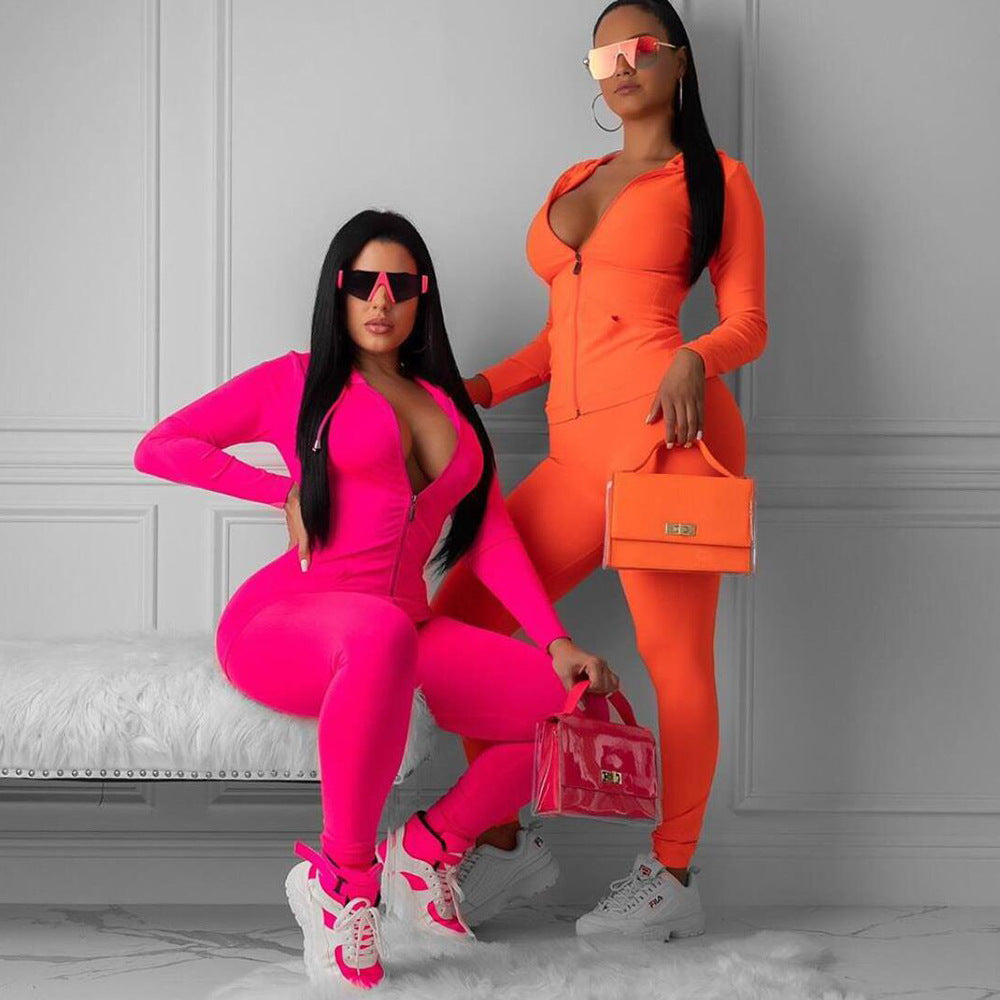 2019 Women's Fluorescent Long Sleeve Yoga Set