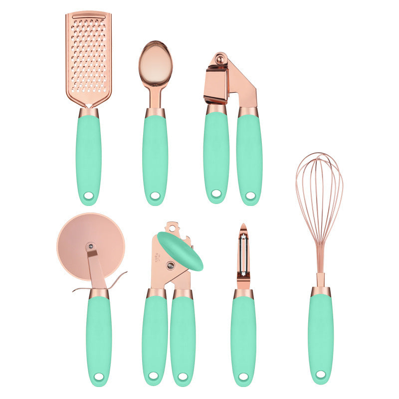 Copper Plated Kitchen Cutlery Organizer and Tool Storage Rack
