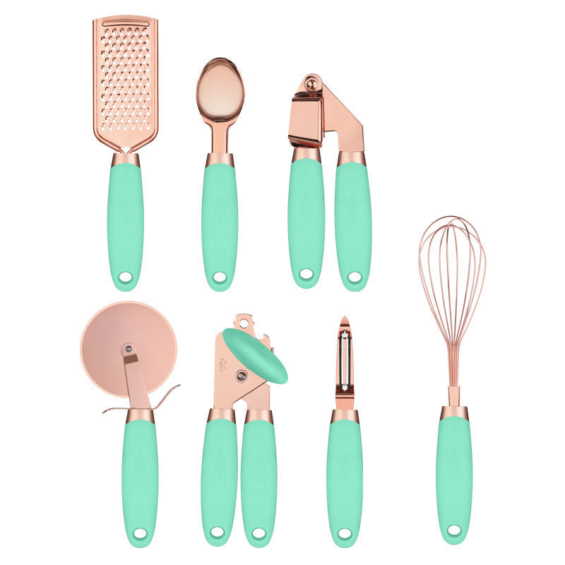 Copper Plated Kitchen Cutlery Organizer and Tool Storage Rack