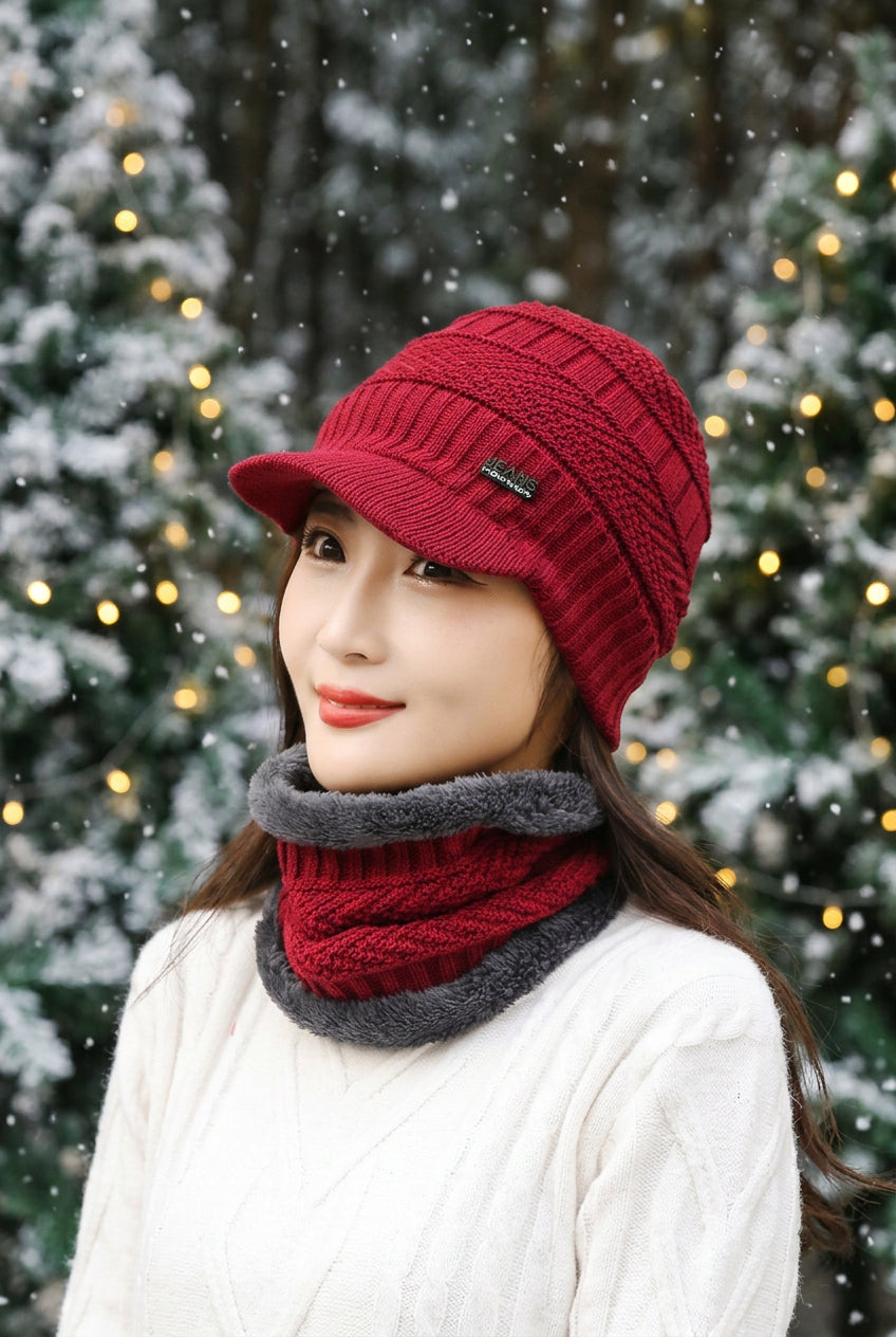 Fleece-Lined Thickened Winter Knit Beanie – Warm Dome Cap