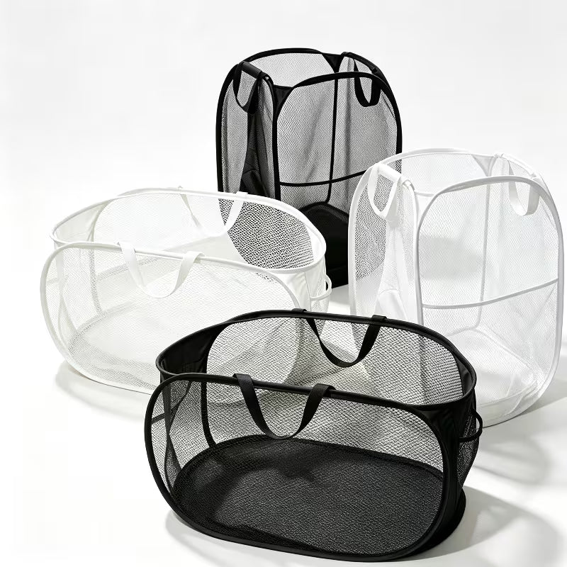 4-Piece Collapsible Mesh Laundry Basket Set with Handles