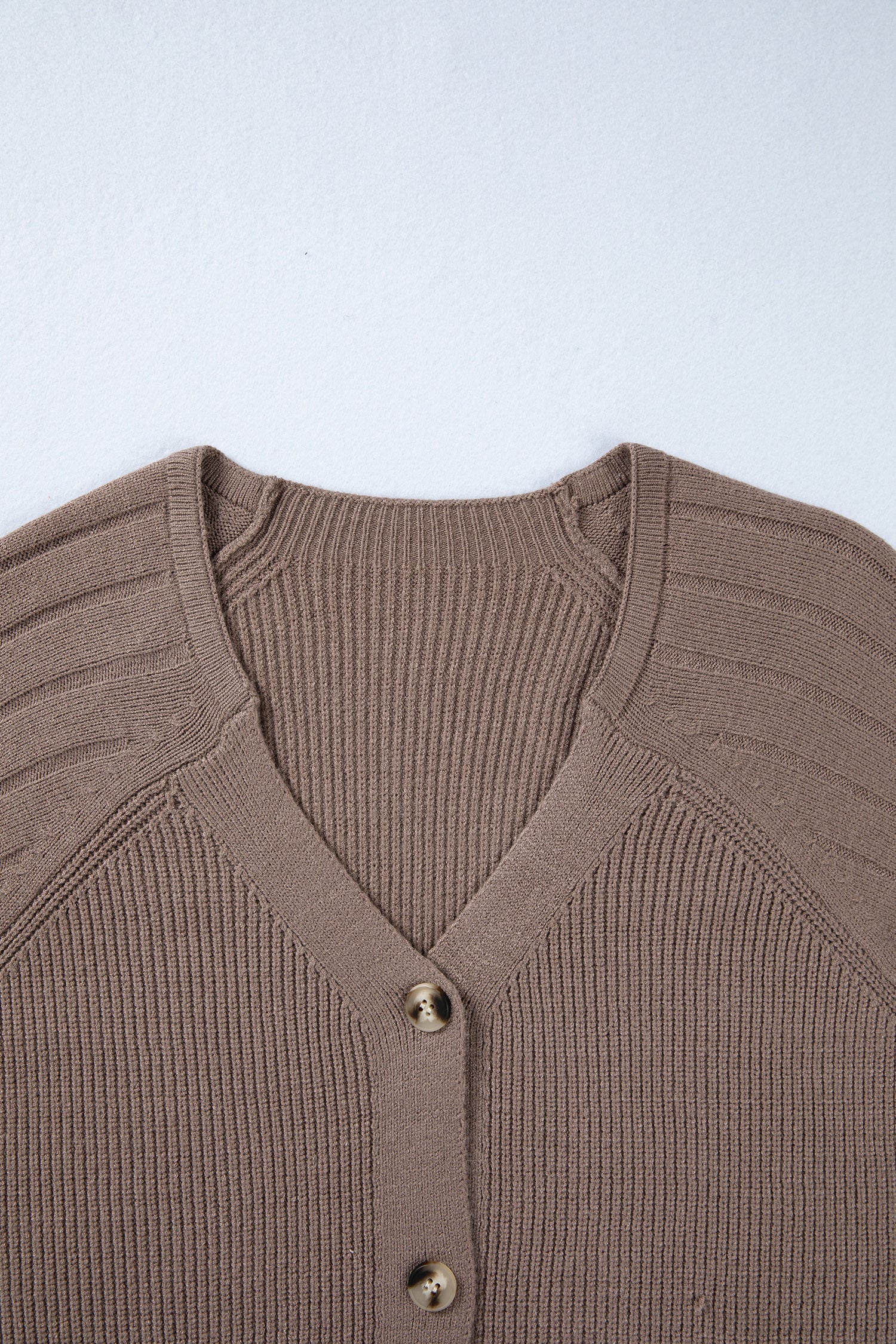 Textured Knit Button Front V-Neck Cardigan
