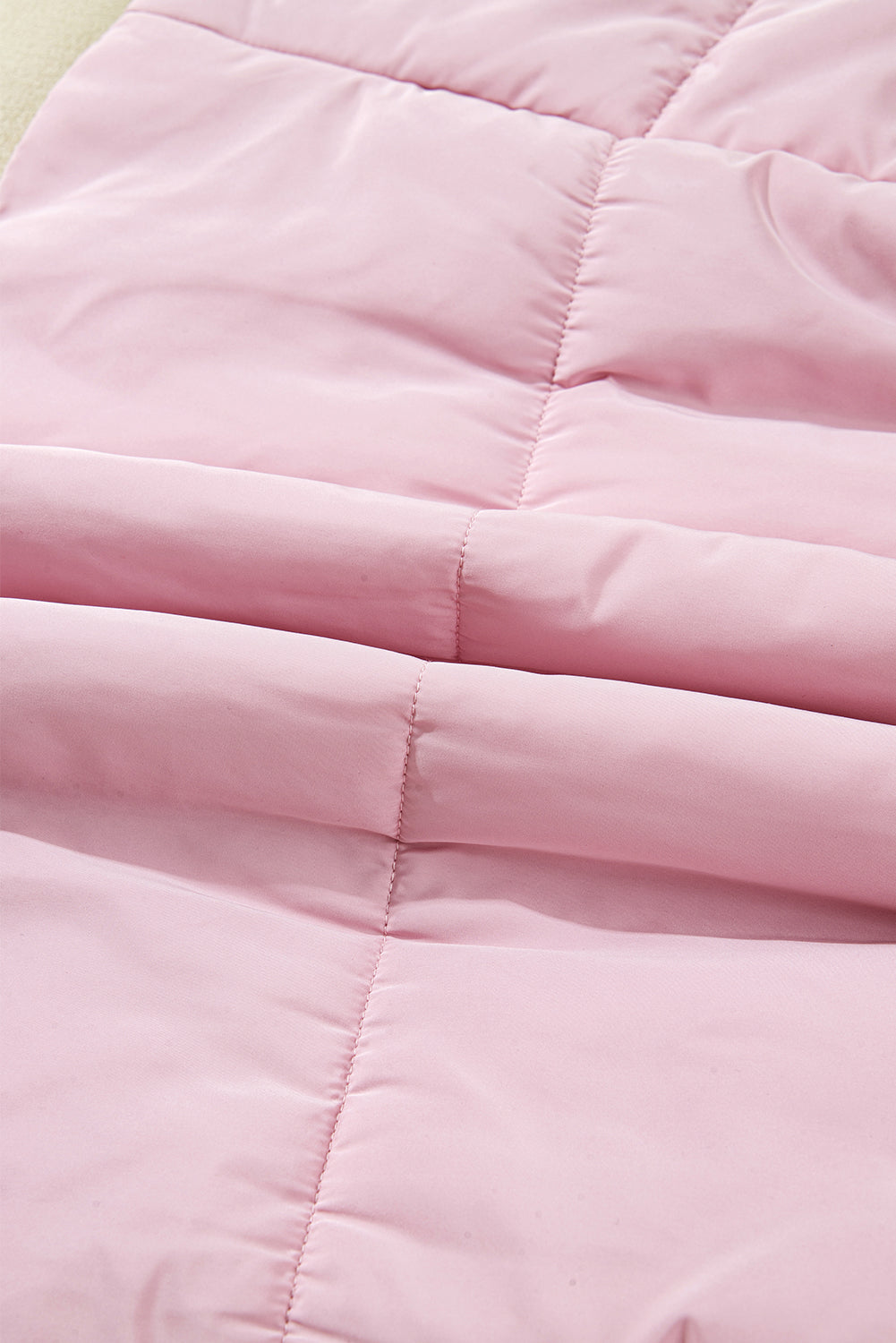 Women's Pink Solid Flutter Sleeve Puffer Vest with Snap Buttons