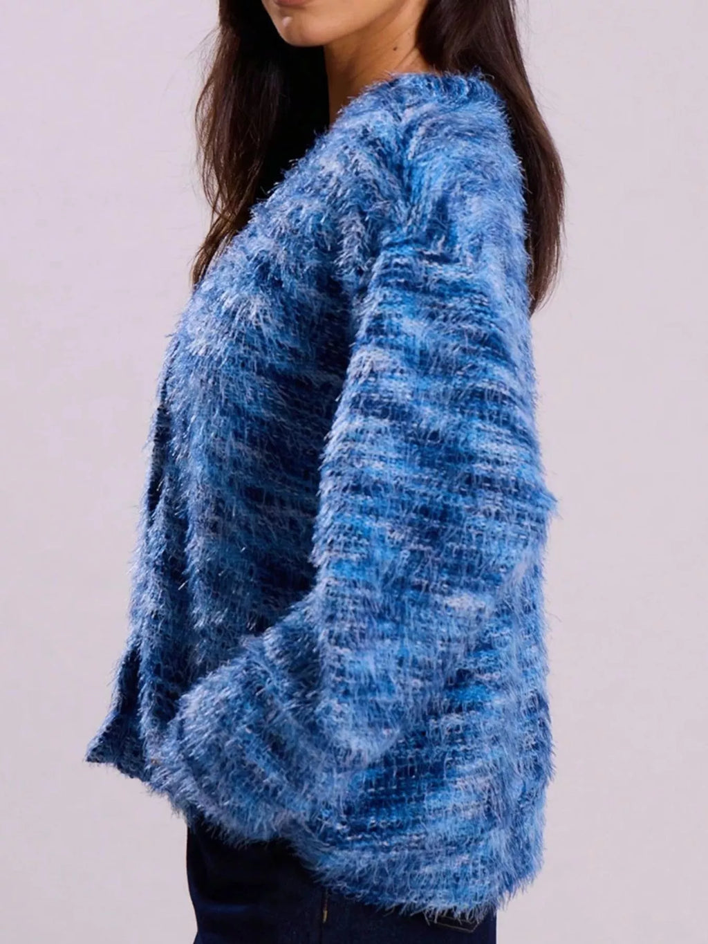 Chunky Knit V-Neck Button-Up Cardigan