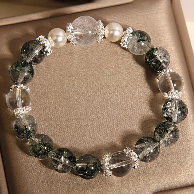Womens Green Phantom Quartz Bracelet