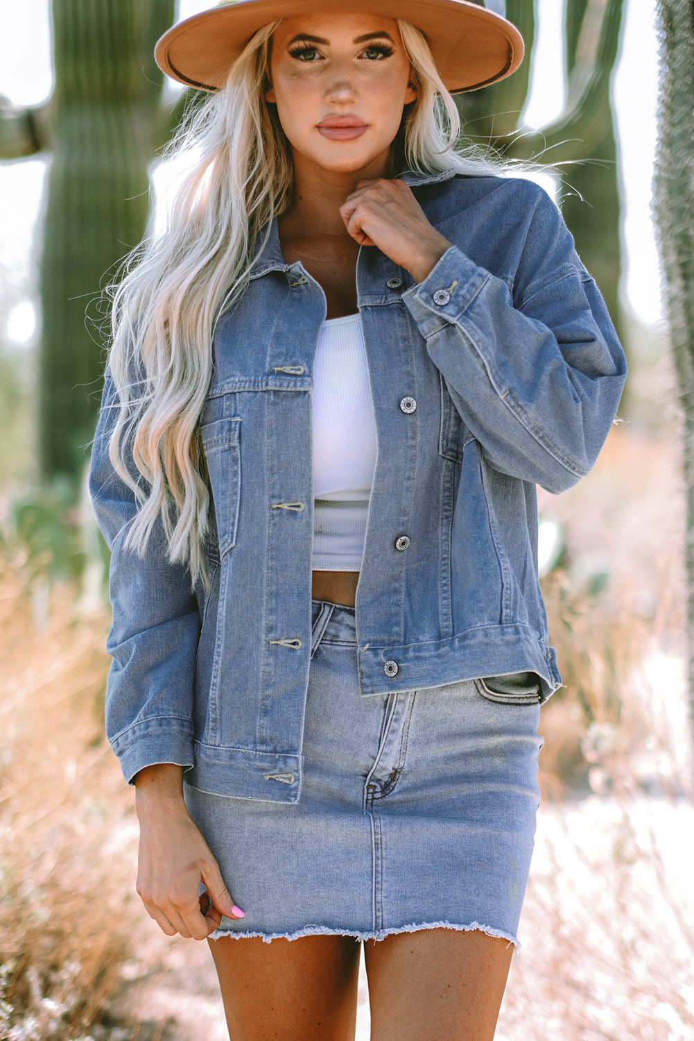 Ella Wind Washed Oversize Jacket