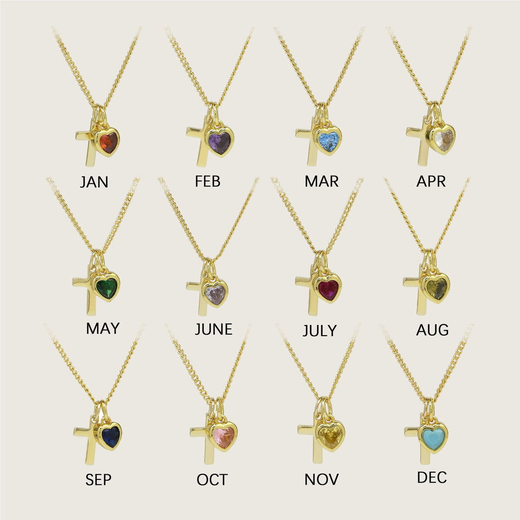 Heart-Shaped December Birthstone Pendant Necklace