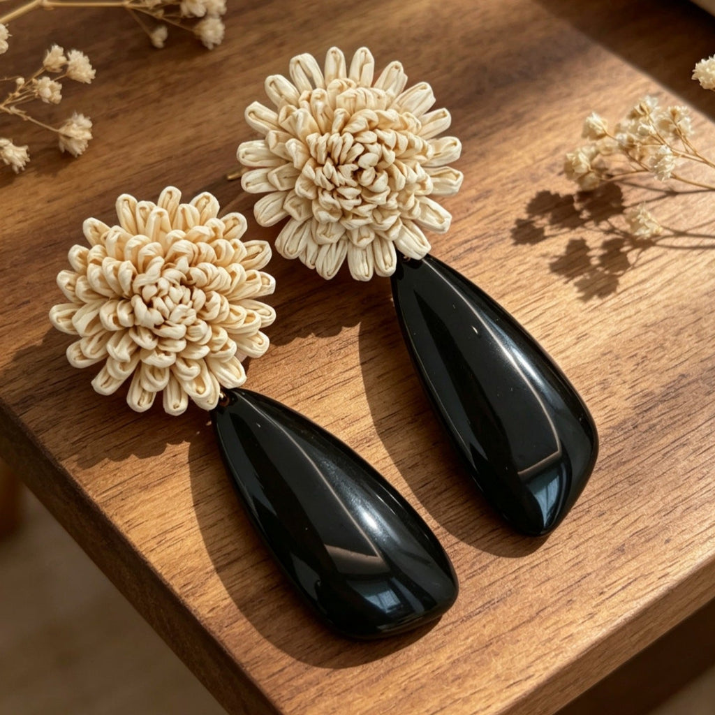 Retro Niche Handmade Flower Stud Earrings