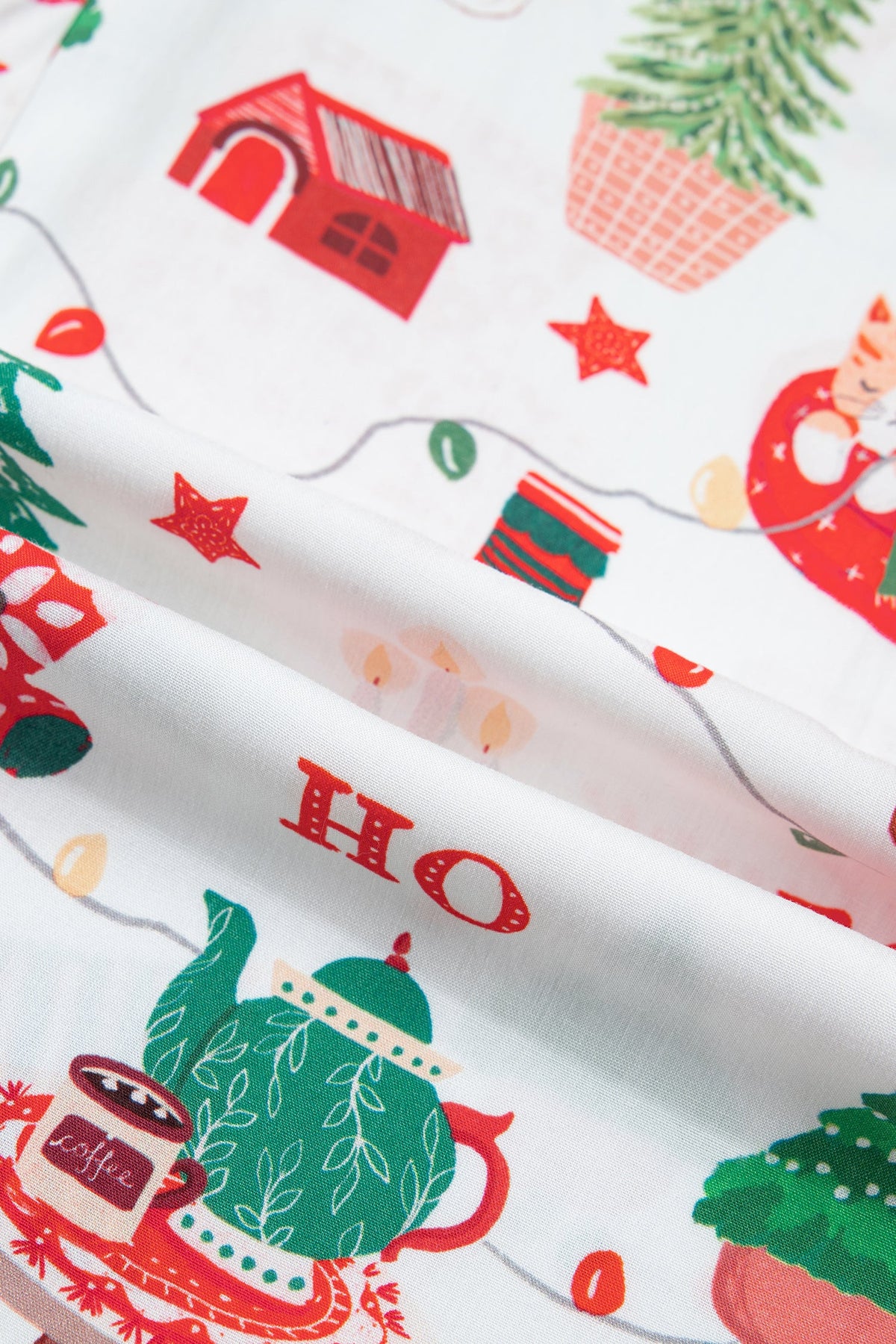 Christmast Stripe Trim Top & Pants Pajama Set