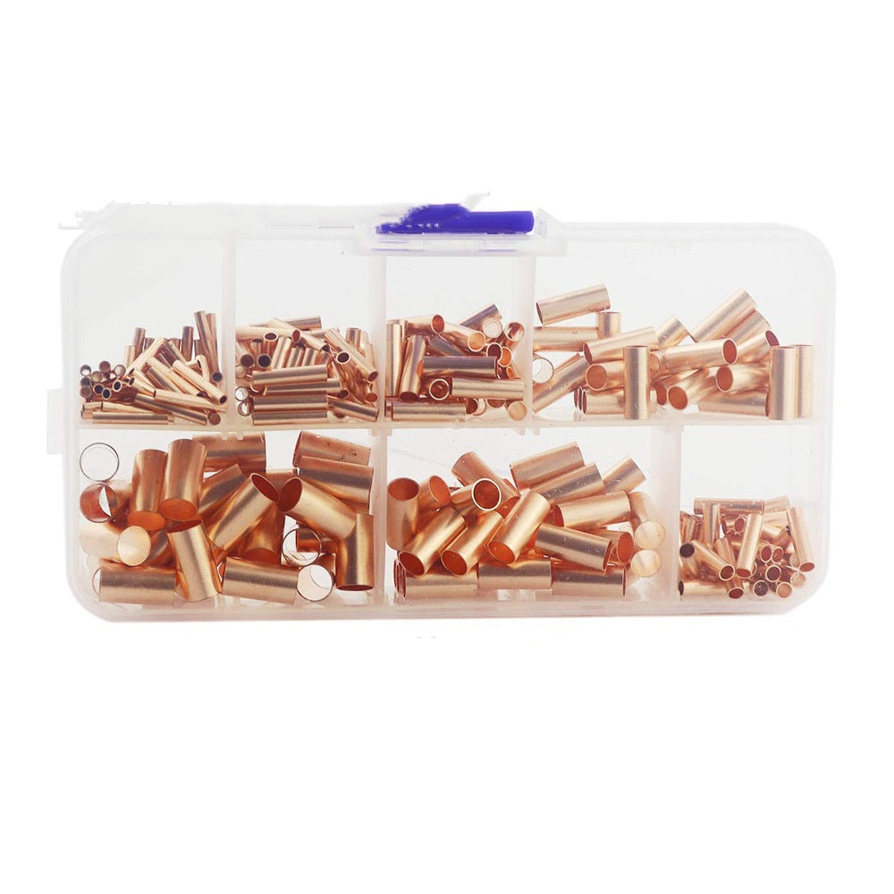 250pcs Copper Fittings Boxed Straight Red Copper Pipes