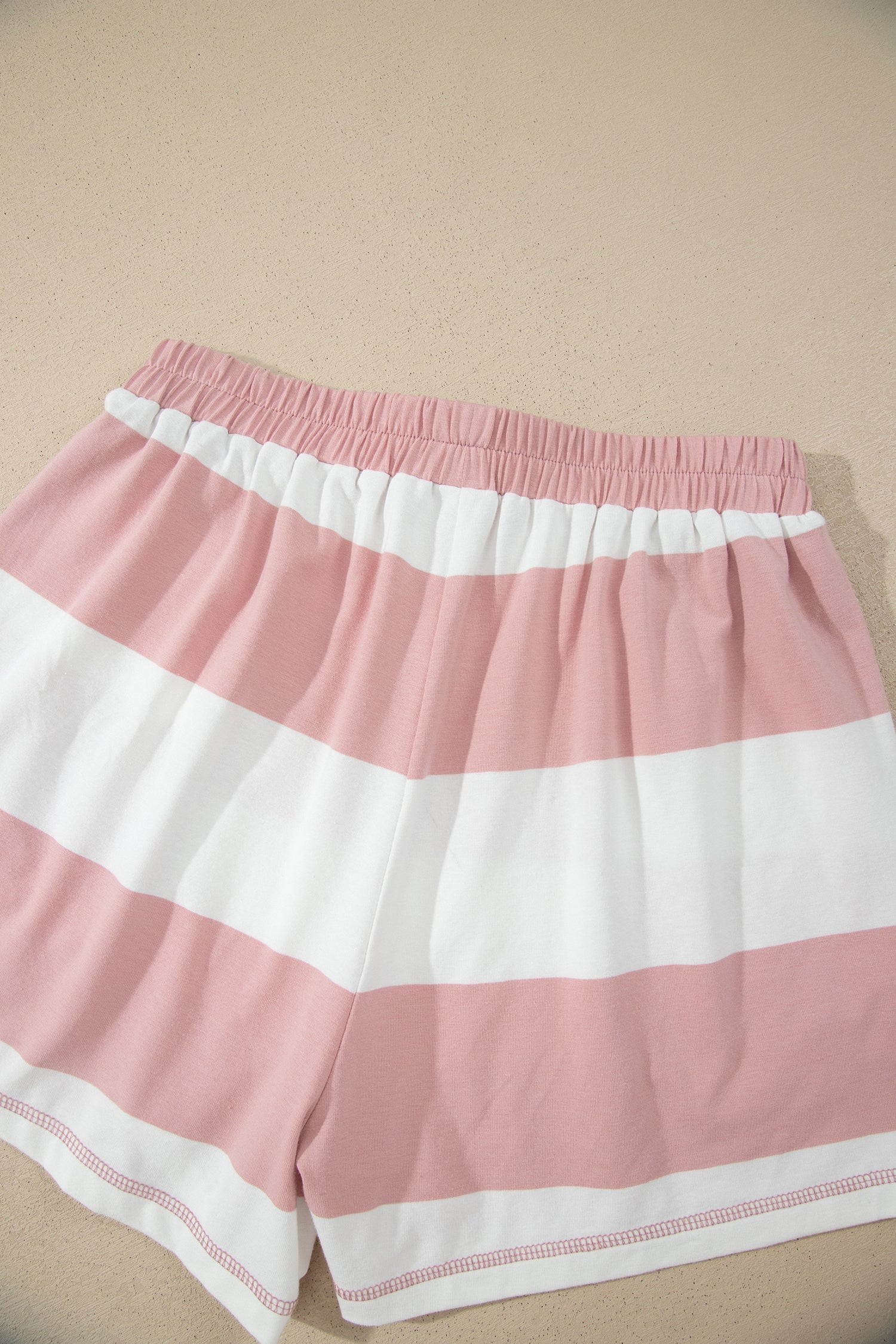 Stripe Half Zip 3/4 Sleeve Top & Shorts Set