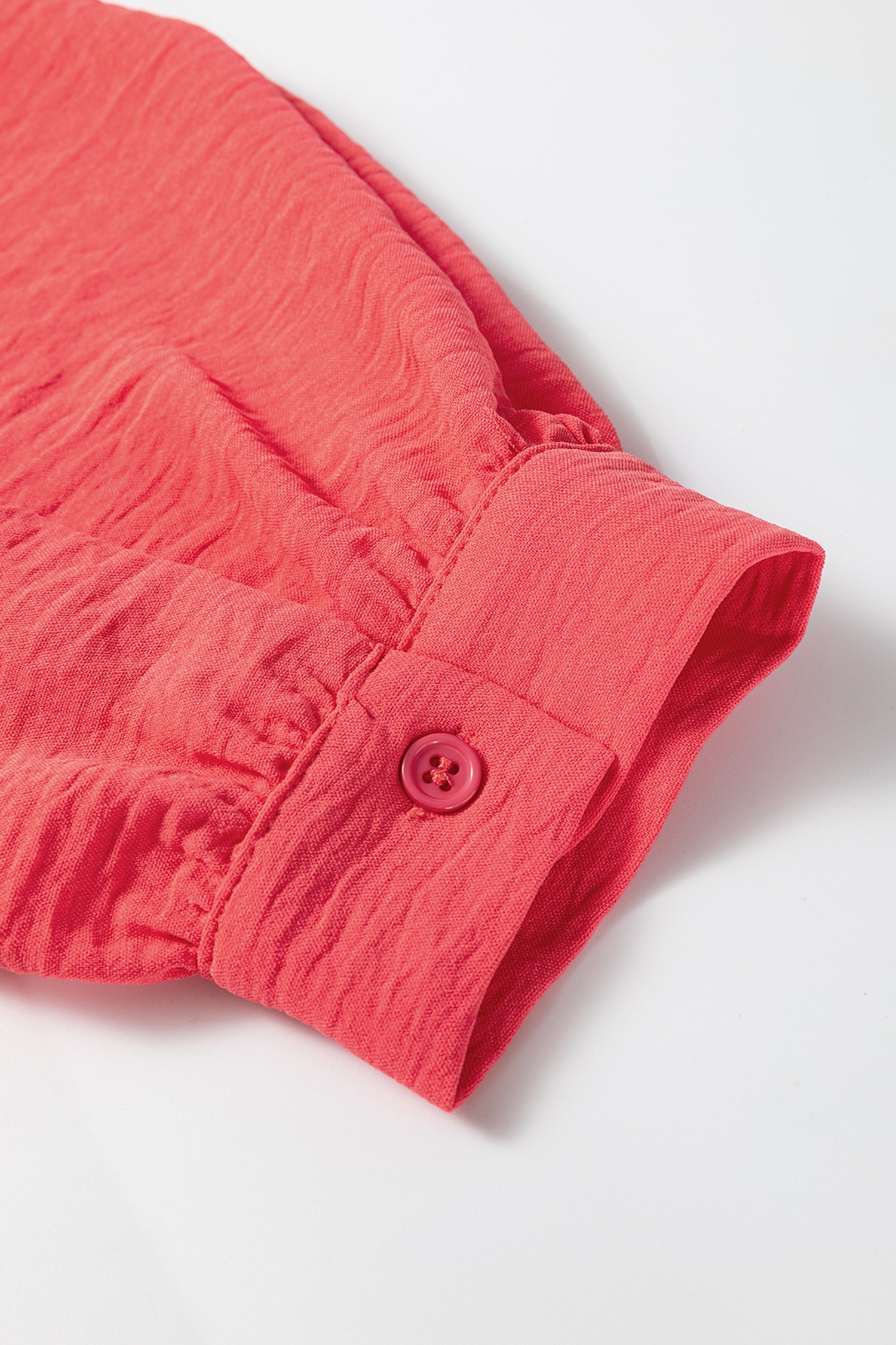 Contrast Ricrac Trim V-Neck Button Down Shirt Long Sleeve