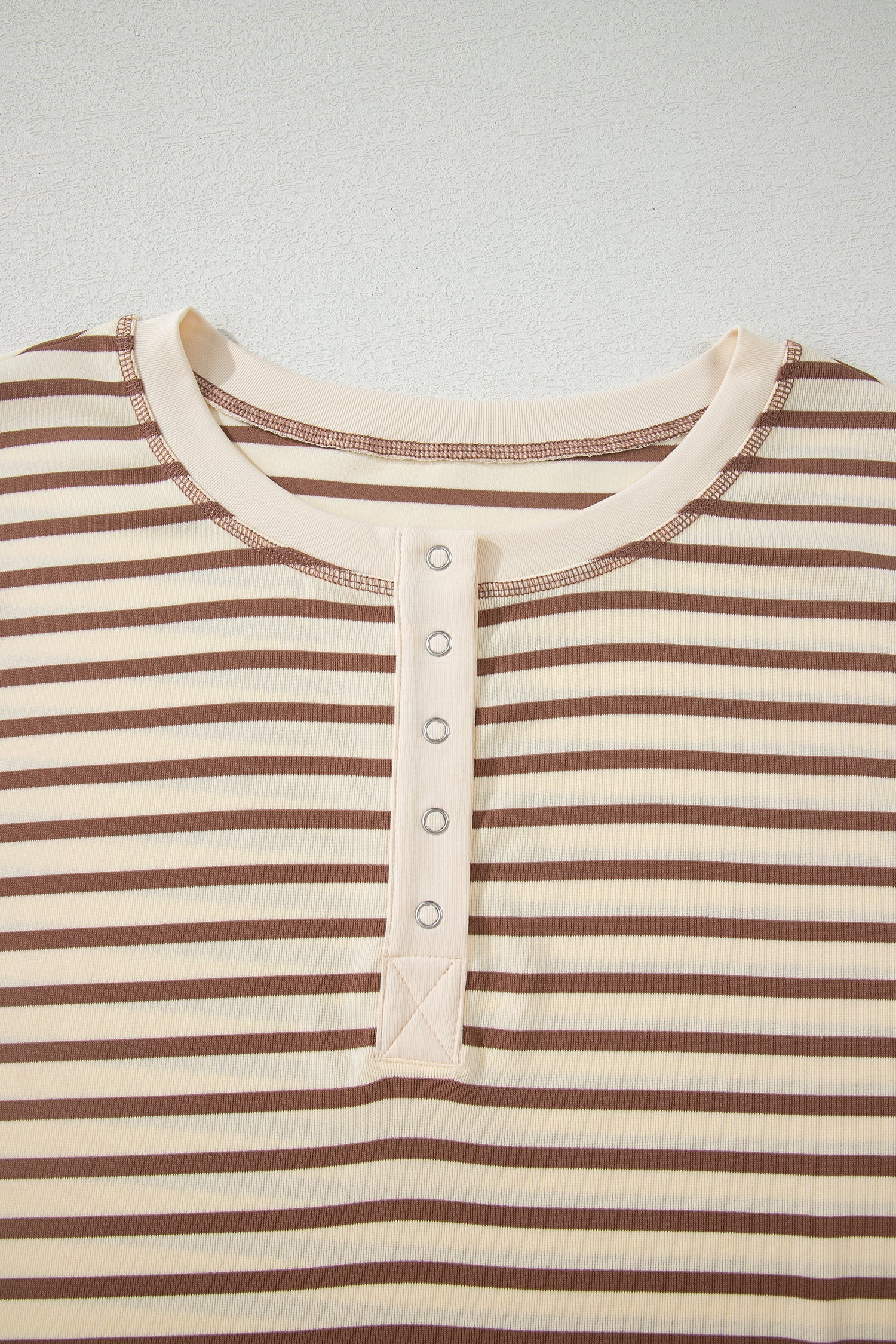 Stripe Cap Sleeve Henley Top & Shorts Set