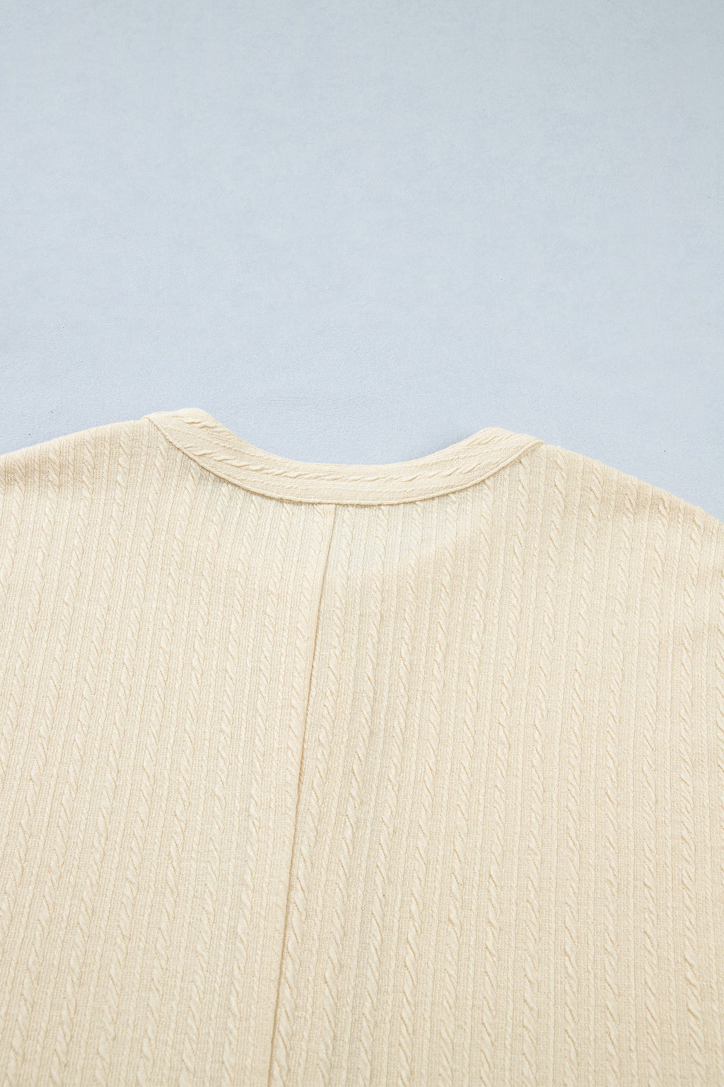 Jet Stream Half Buttons Ribbed Knit Wide Leg Jumpsuit