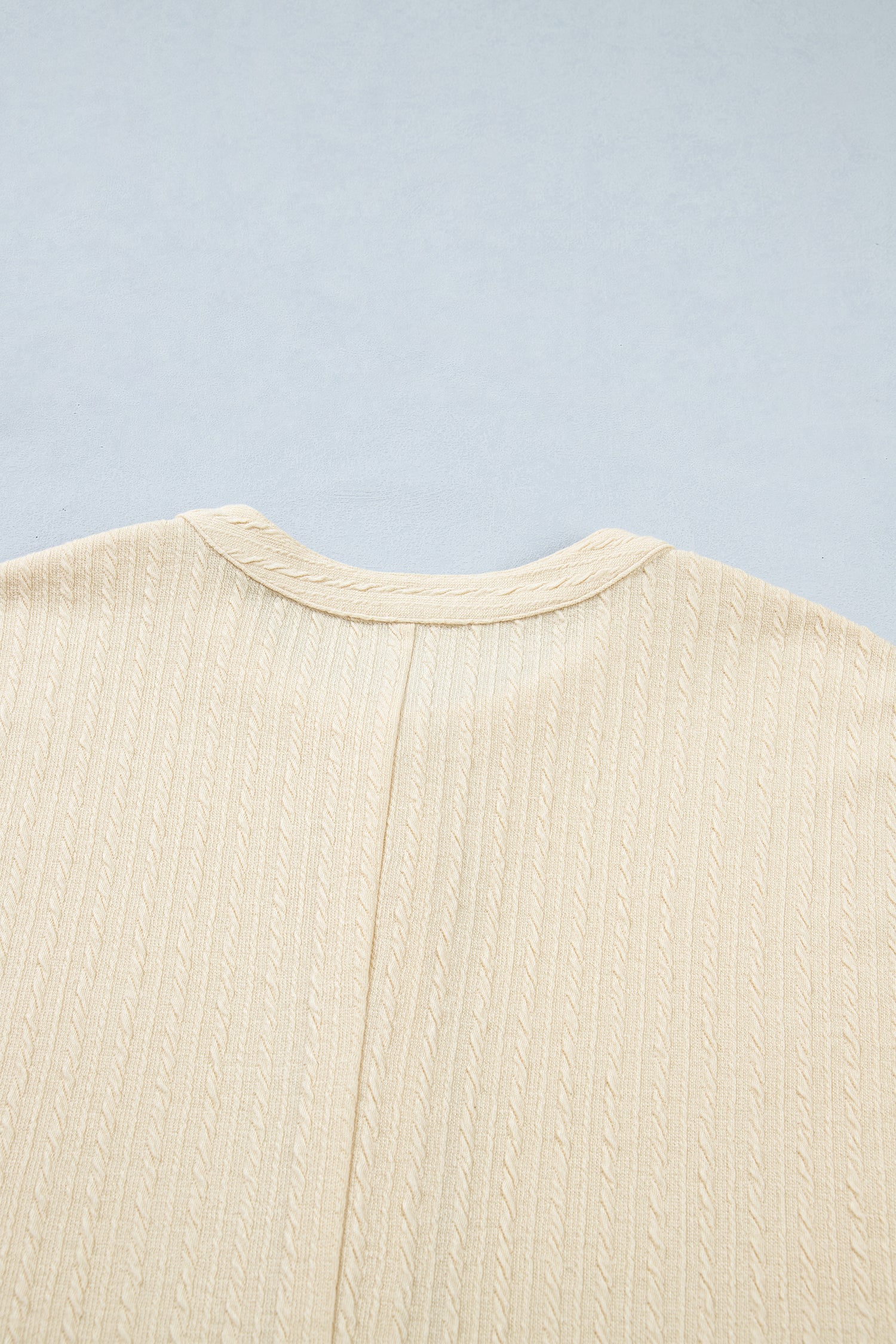 Jet Stream Half Buttons Ribbed Knit Wide Leg Jumpsuit