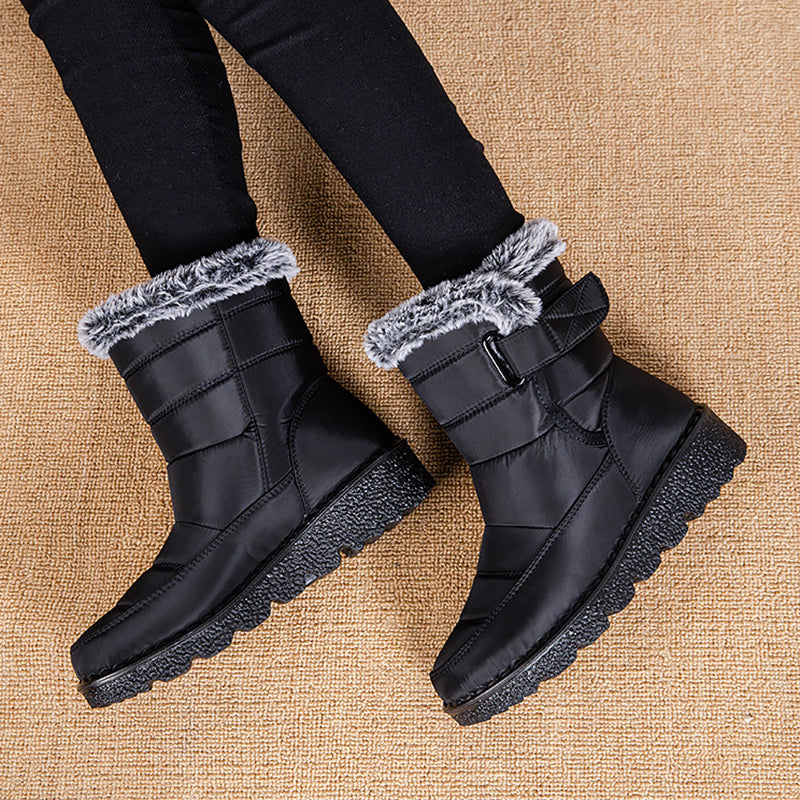 Women's Waterproof Plush Lined Snow Boots with Non-Slip Sole