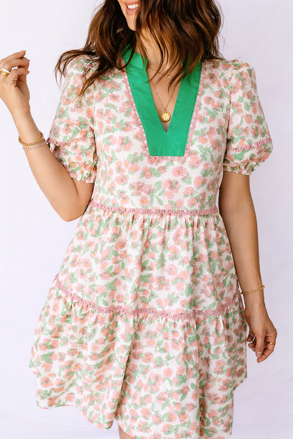 Rachel Floral Puff Sleeve Mini Dress - Cotton Babydoll Cottagecore