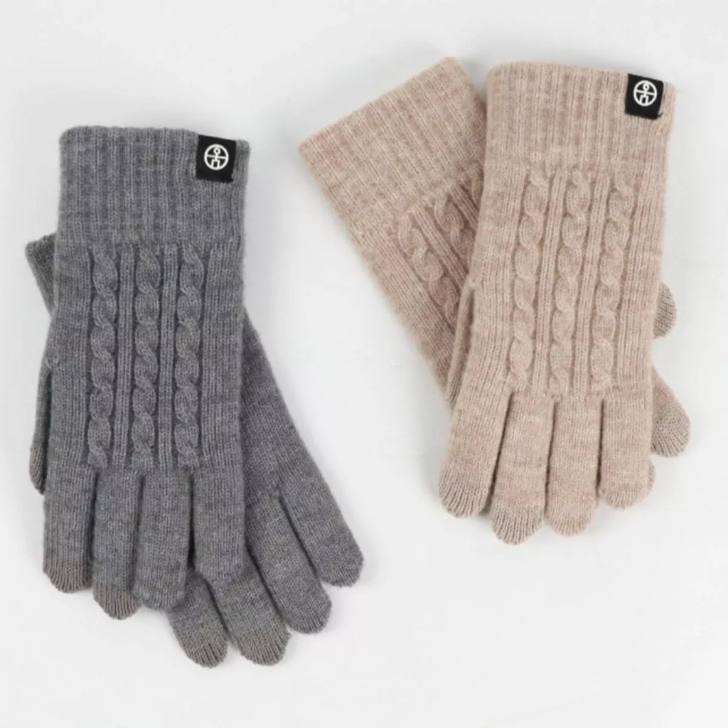 Cable Knit Touchscreen Gloves