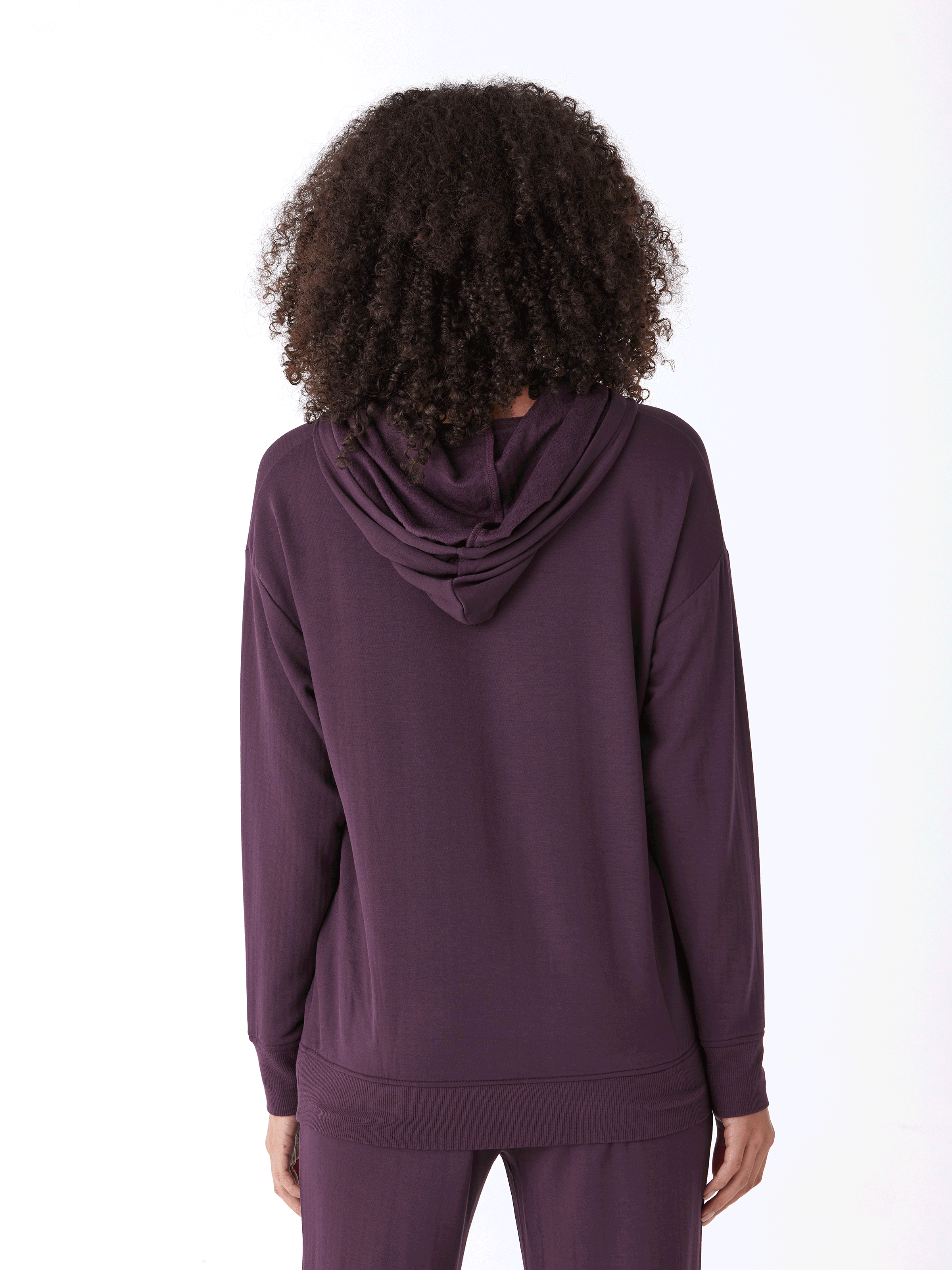 Madge Feather Fleece Pullover Hoodie with Relaxed Fit & Pockets