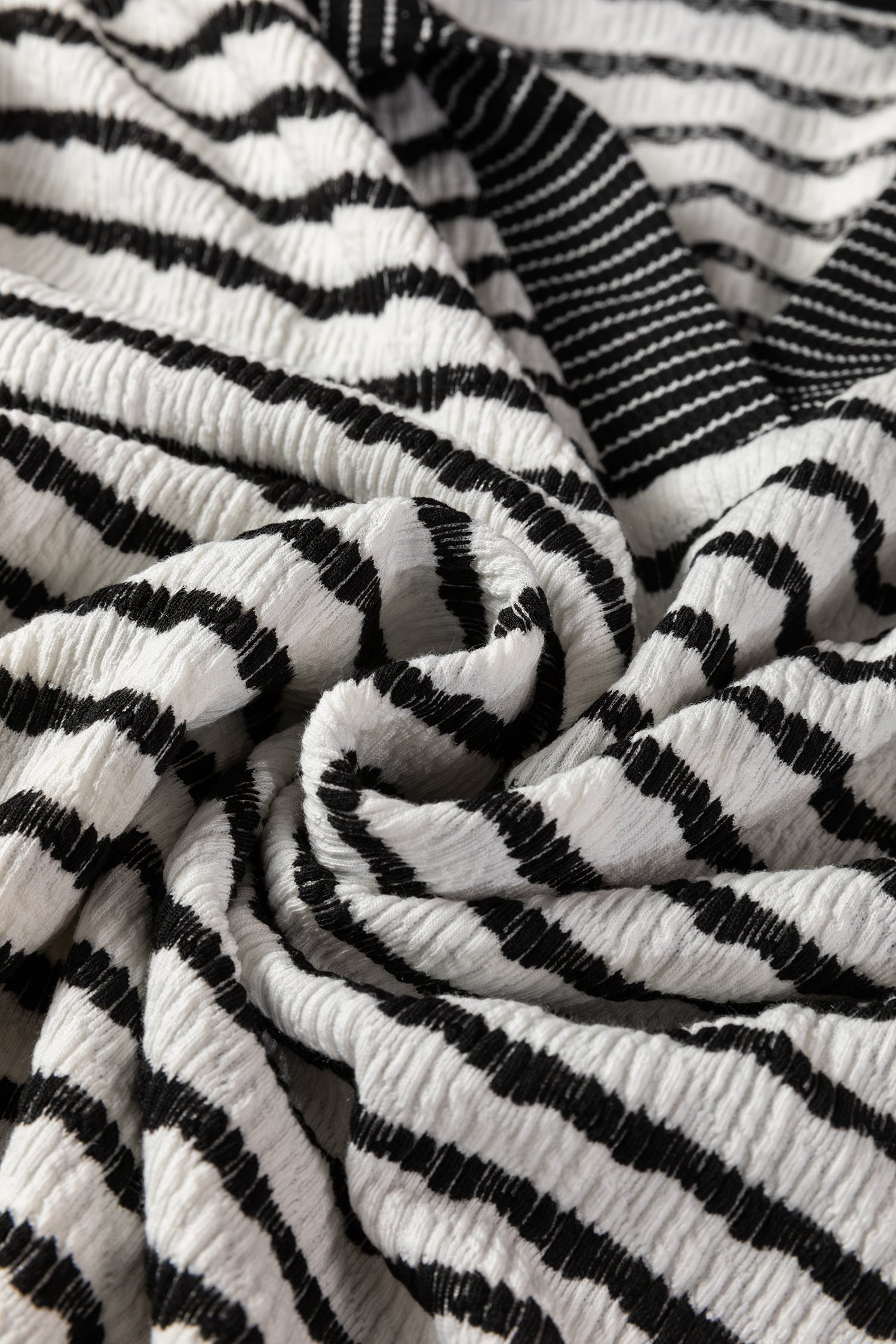 White Stripe Collared Pullover Top & Drawstring Pant Set
