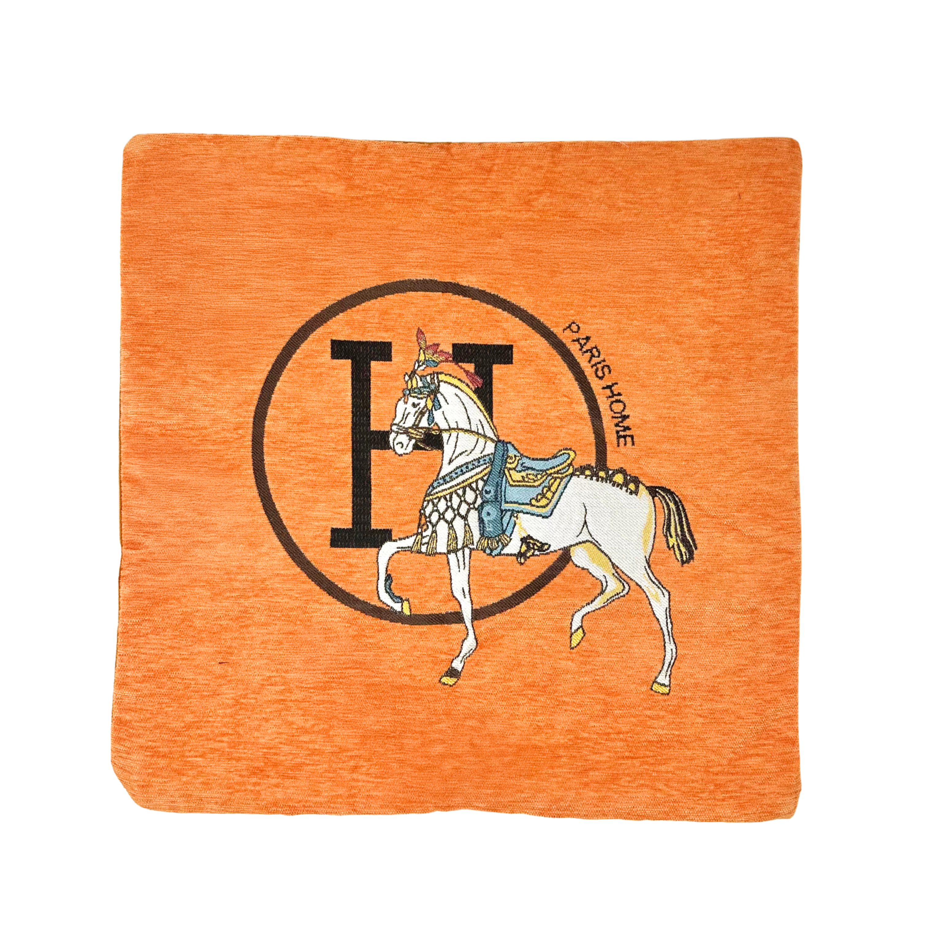 Orange Horse Decorative Throw Pillow Cover, Equestrian 18x18 Case