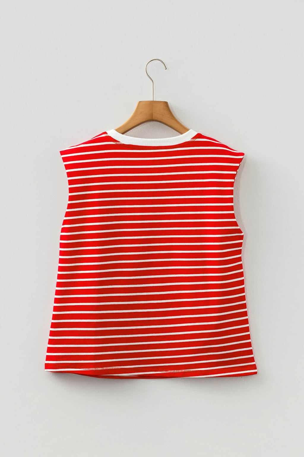 Ivy Trim Loose Tank Top - Striped Casual Sleeveless Shirt