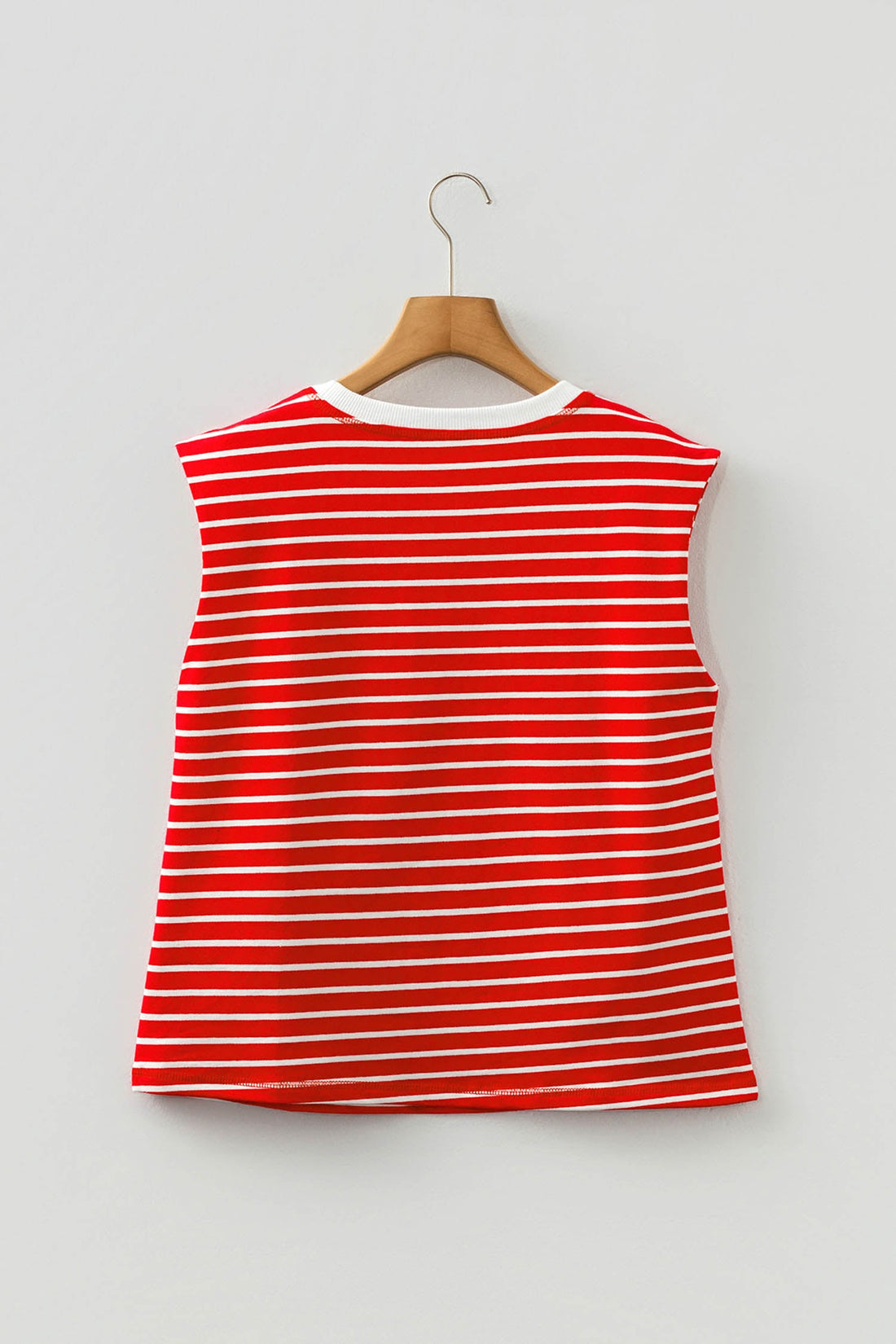 Ivy Trim Loose Tank Top - Striped Casual Sleeveless Shirt